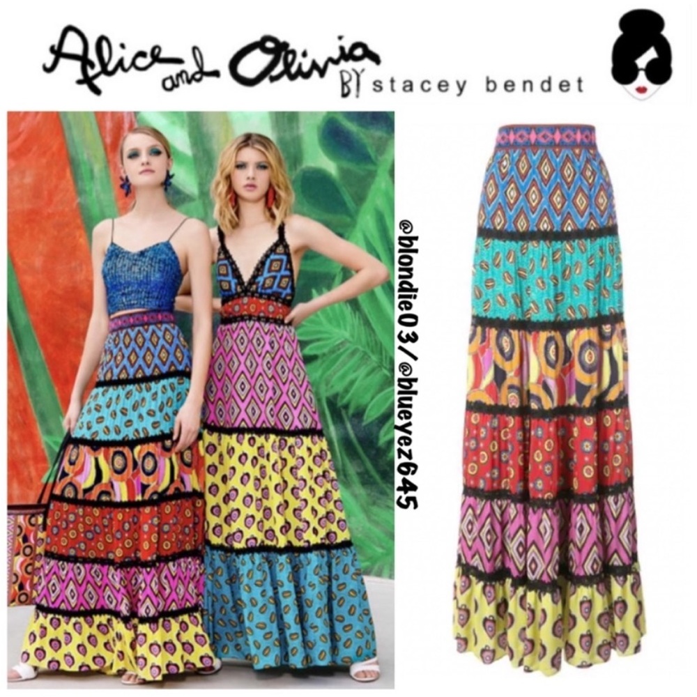 Alice + Olivia “Lesa” Paneled Maxi Skirt 6